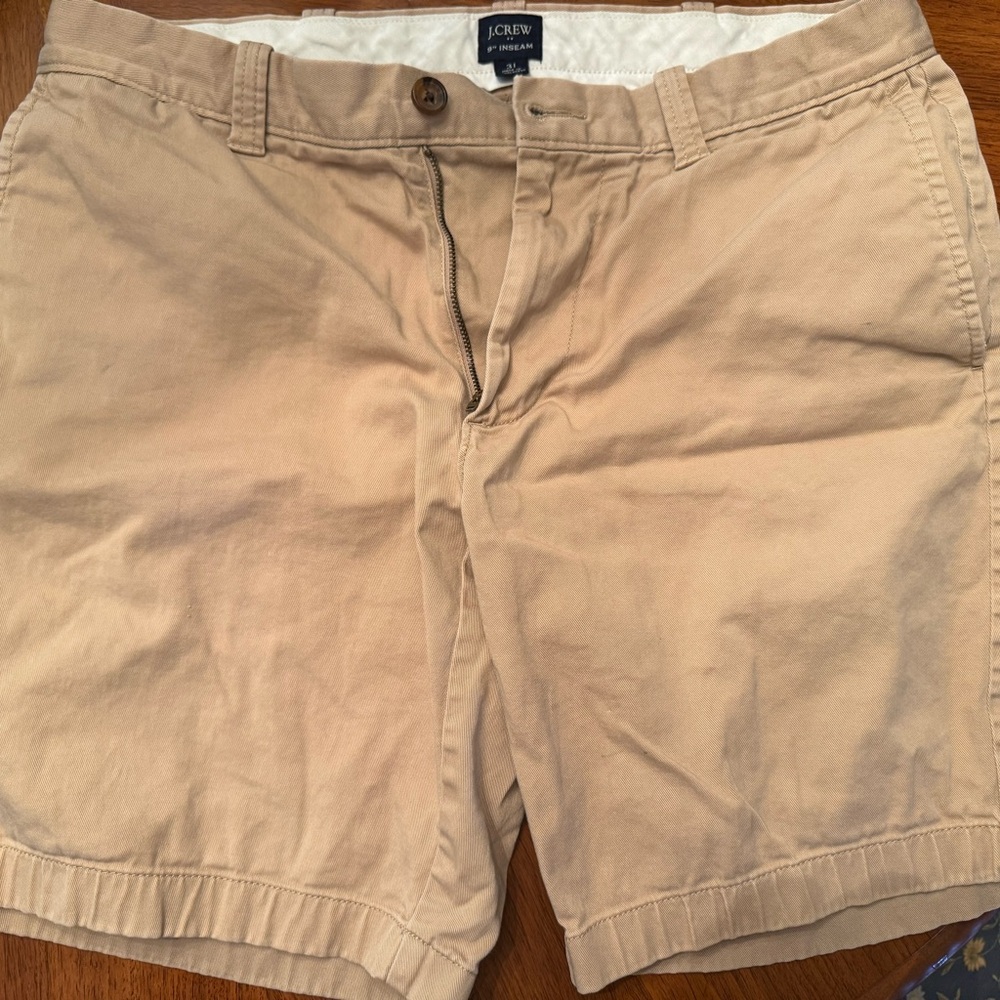 J. Crew Tan Flat Front Shorts Versatile Casual Wear
